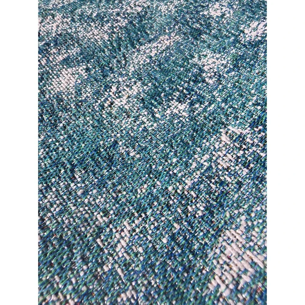Christmas Red Truck Woven Tapestry Table Runner Teal Snow Scene Holiday Decor